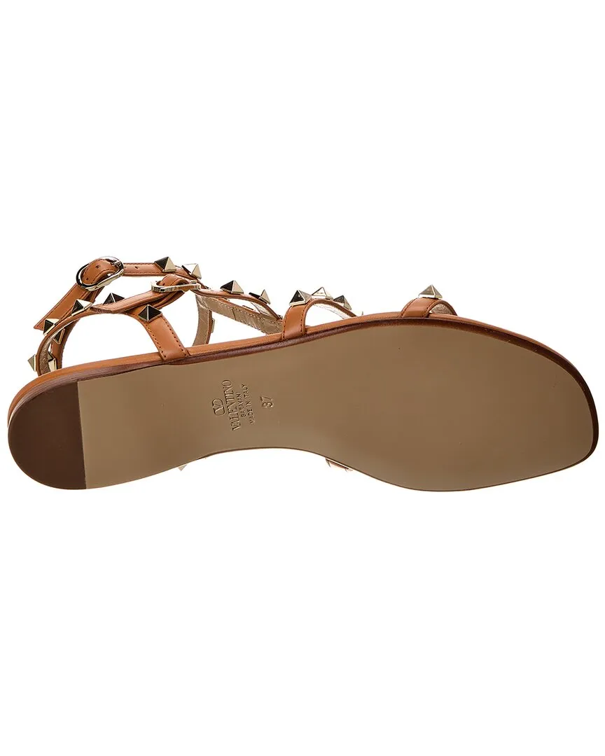 Valentino Rockstud Caged Leather Ankle Strap Sandal