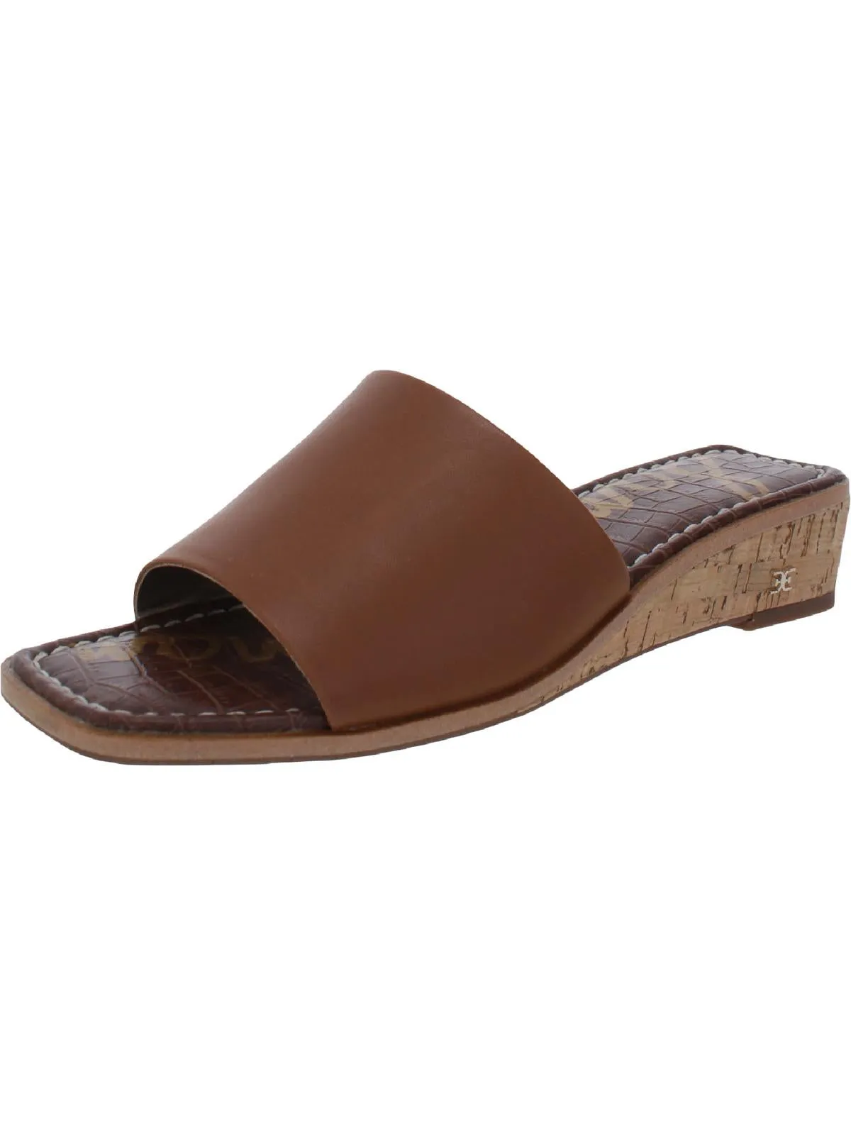 Valery Womens Leather Slip On Wedge Sandals