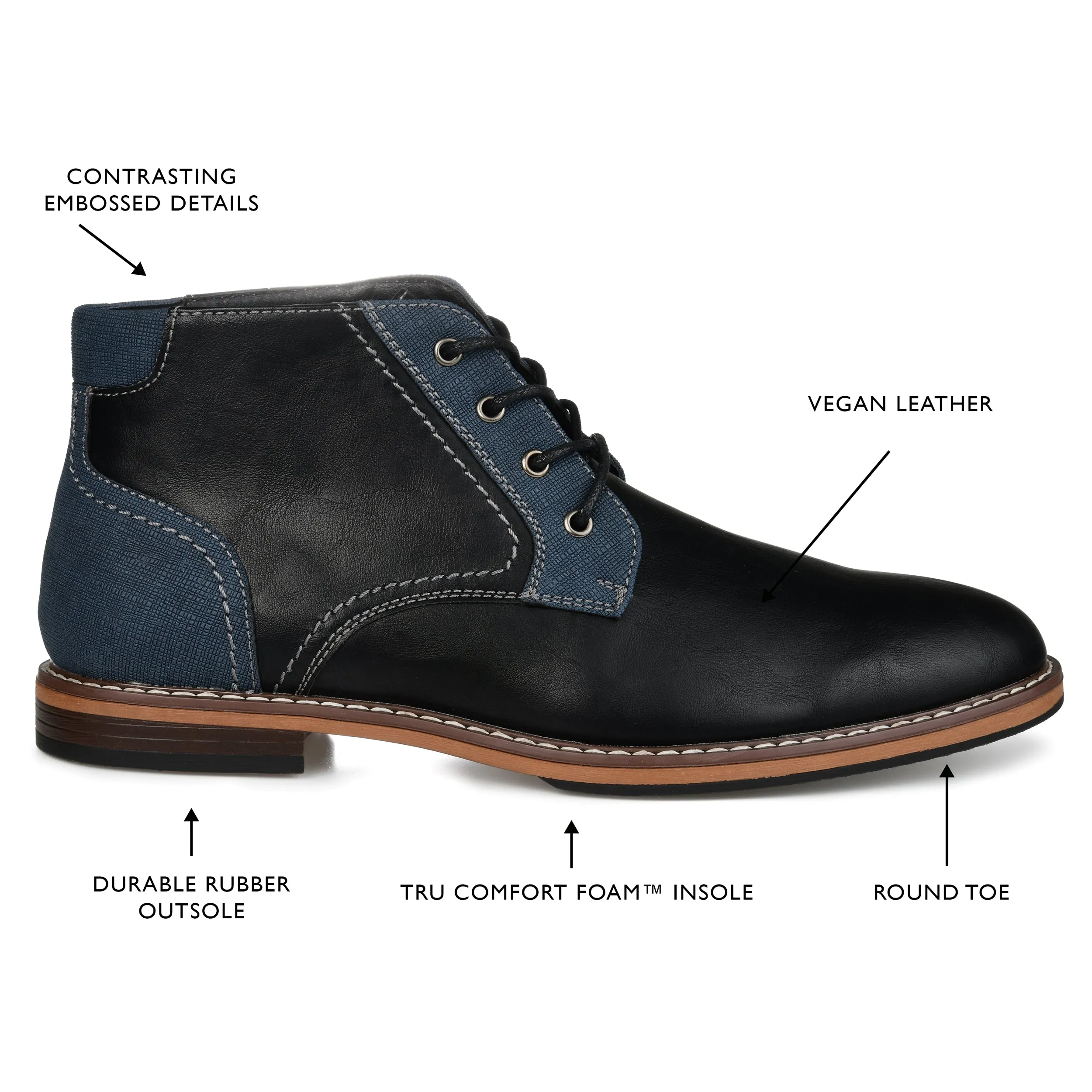 Vance Franco Plain Toe Chukka Boot