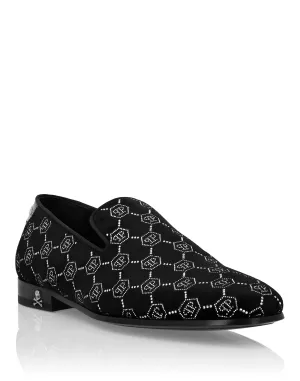 Velvet Loafers Strass Monogram