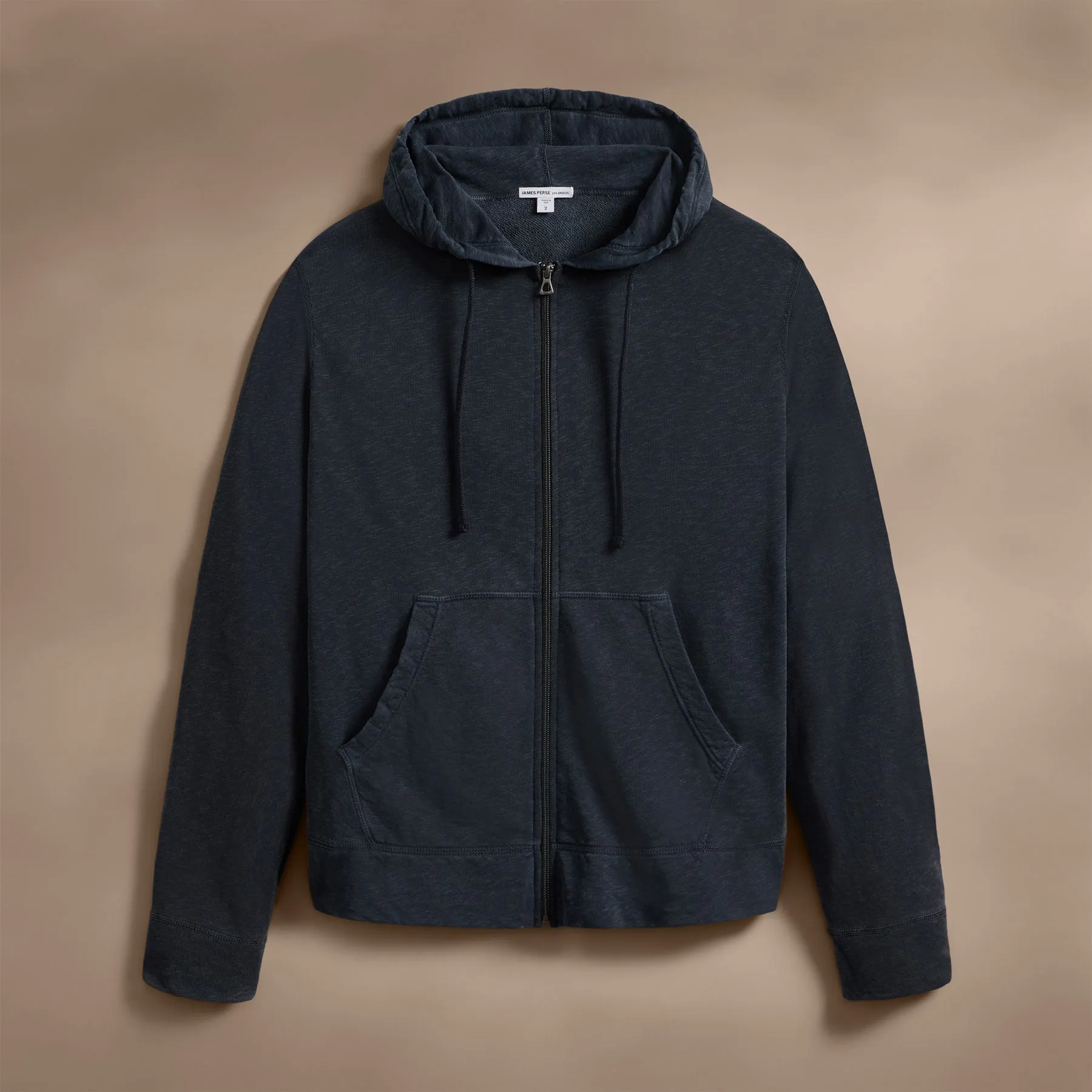 Vintage French Terry Zip Up Hoodie - Blue Noir Pigment