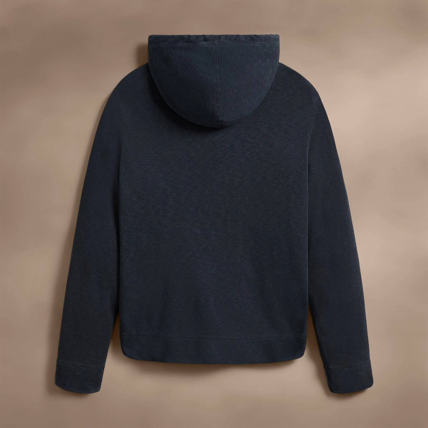 Vintage French Terry Zip Up Hoodie - Blue Noir Pigment