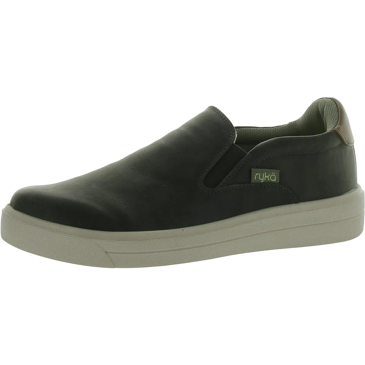 Viv Womens Padded Insole Faux Leather Slip-On Sneakers