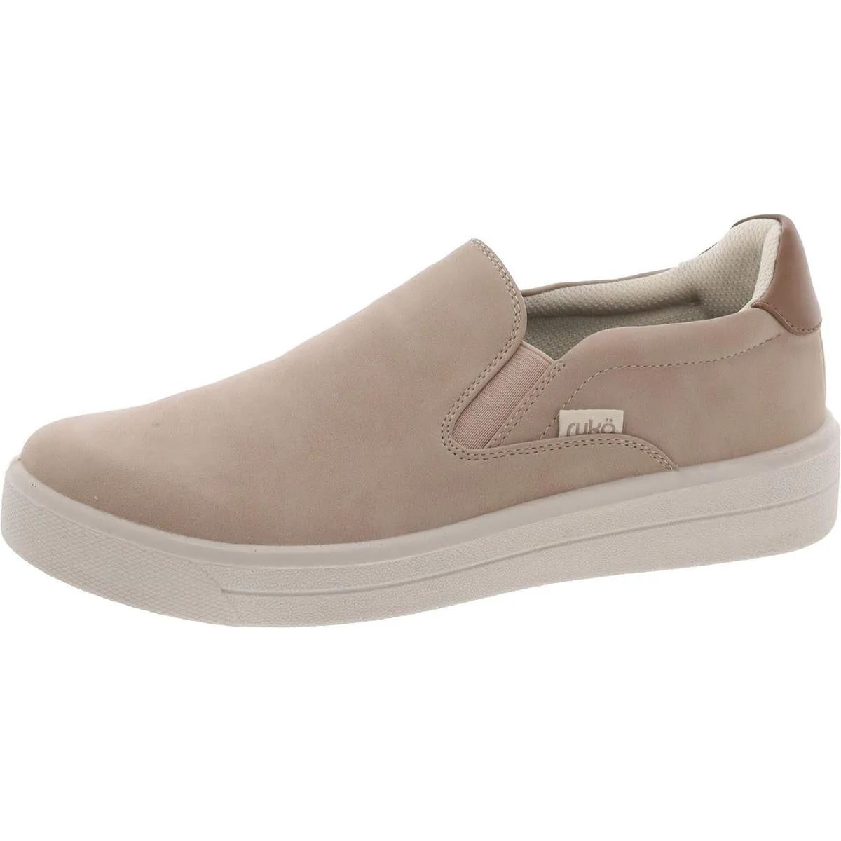 Viv Womens Padded Insole Faux Leather Slip-On Sneakers