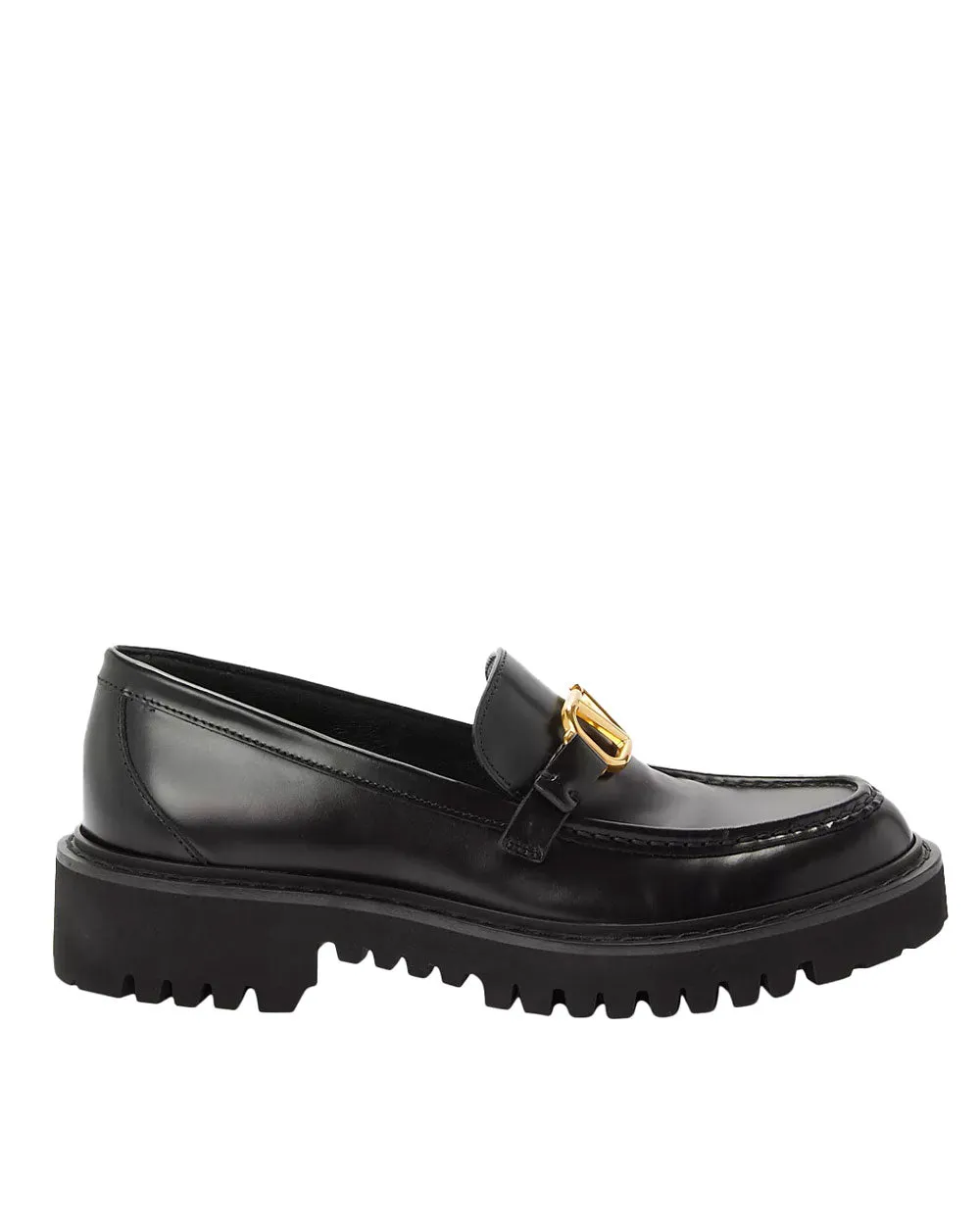 VLogo Signature Calfskin Loafer in Nero