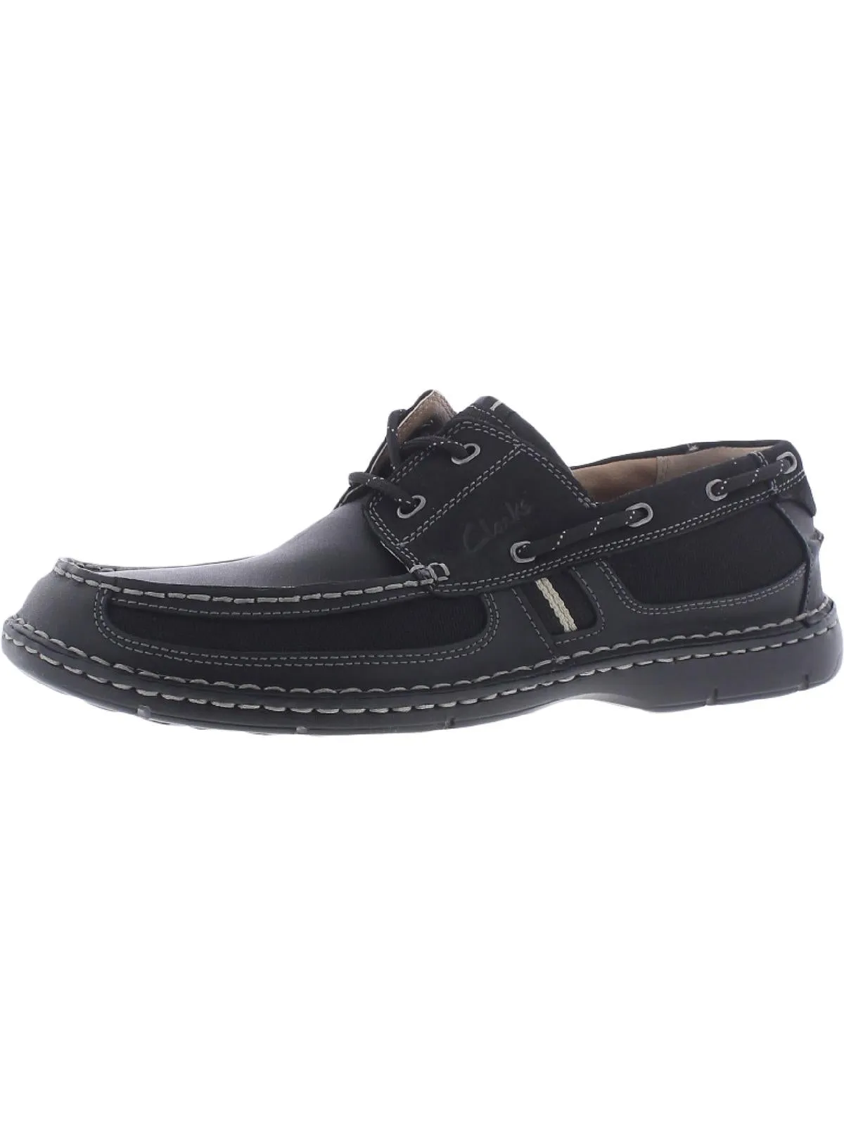 Waterloo Mens Leather Moc Toe Boat Shoes