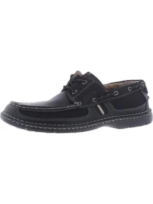 Waterloo Mens Leather Moc Toe Boat Shoes
