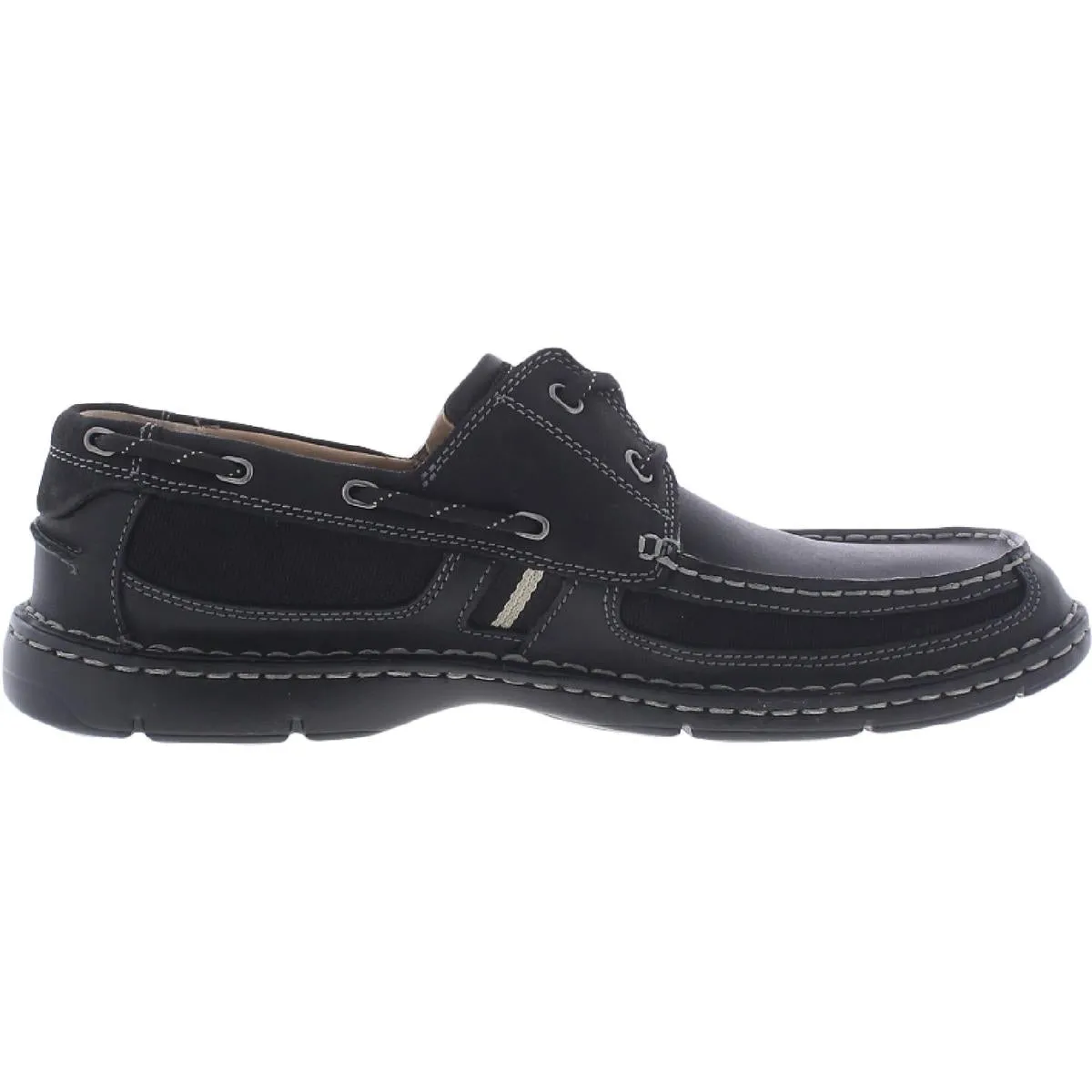 Waterloo Mens Leather Moc Toe Boat Shoes
