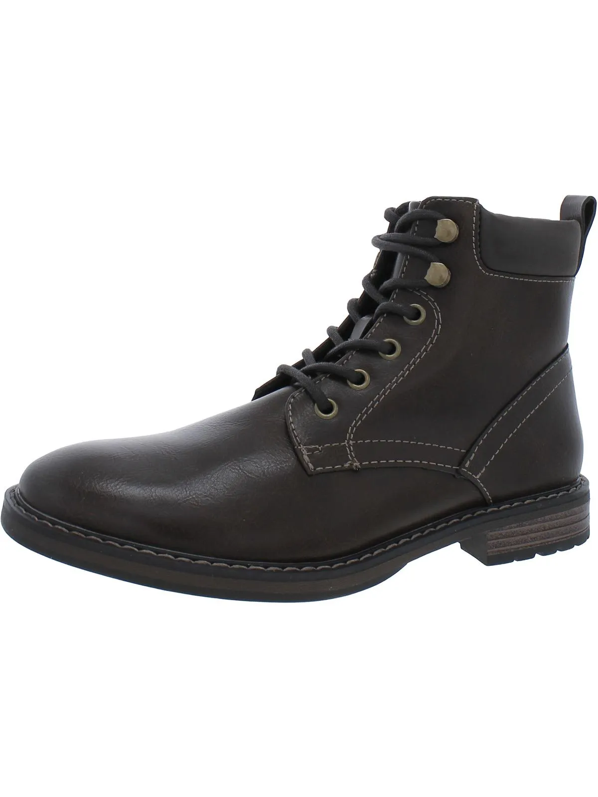 Westin Mens Faux Leather Lace-Up Ankle Boots