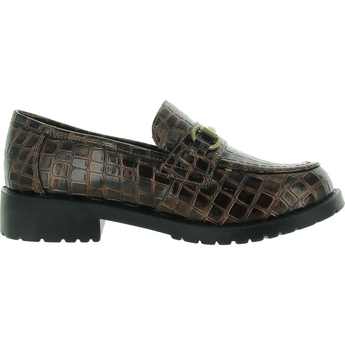 Witney Womens Patent Leather Animal Print Loafers