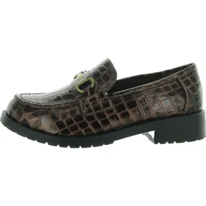 Witney Womens Patent Leather Animal Print Loafers