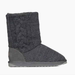 Women Bartle Cozy Knit Boot In Dark Grey