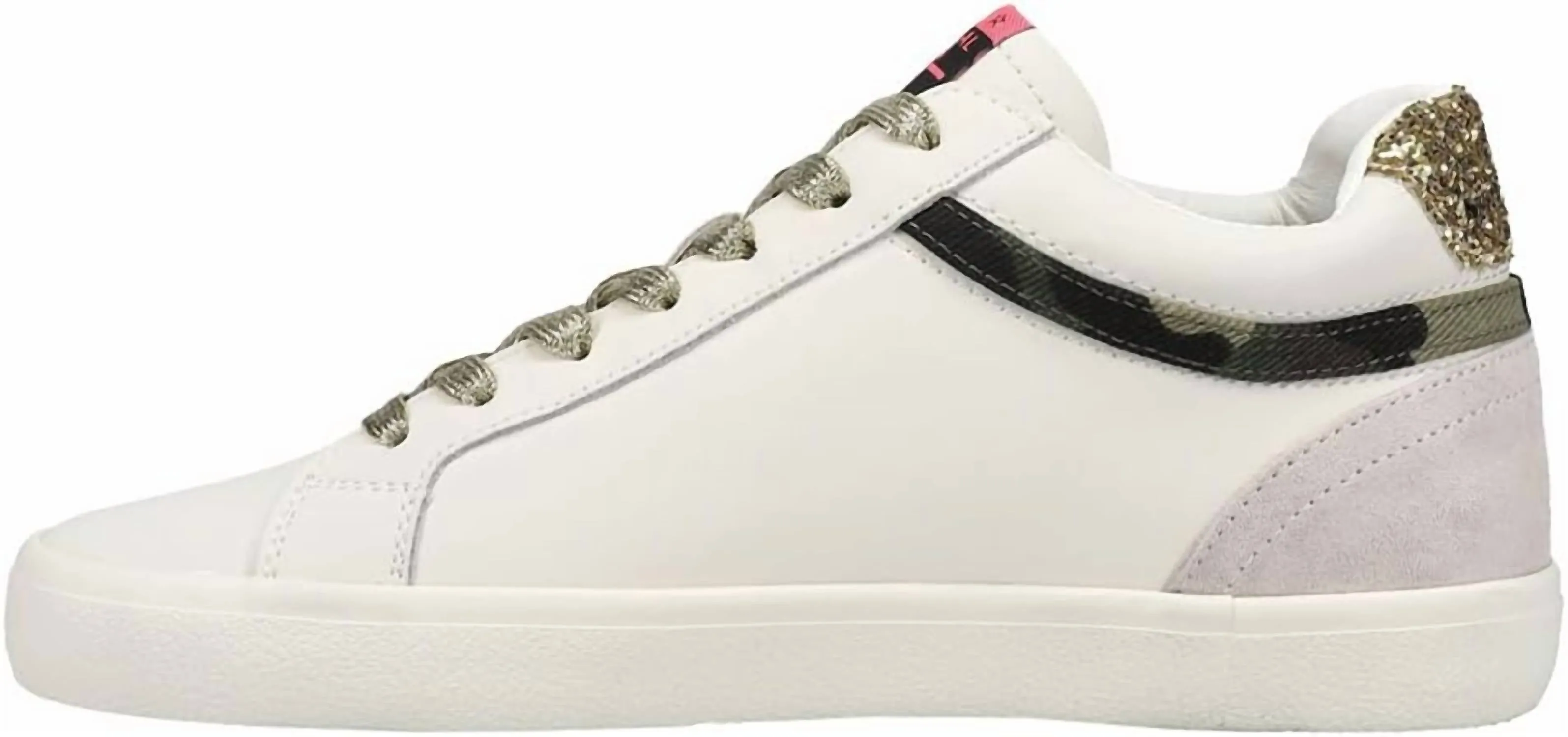 Women's Bounce Camo Glitter Sneakers In White