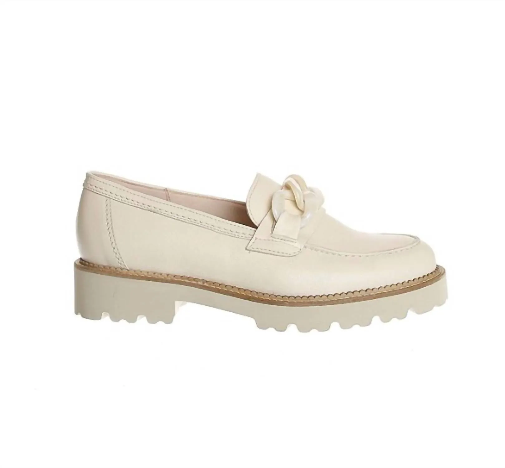 Women's Buckle Instep Loafer In Ivory Leather