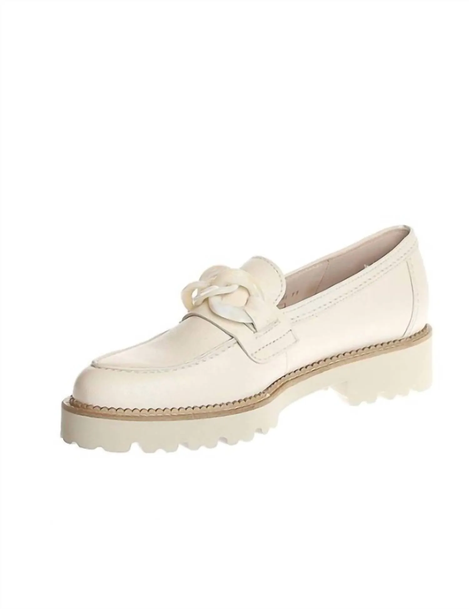 Women's Buckle Instep Loafer In Ivory Leather