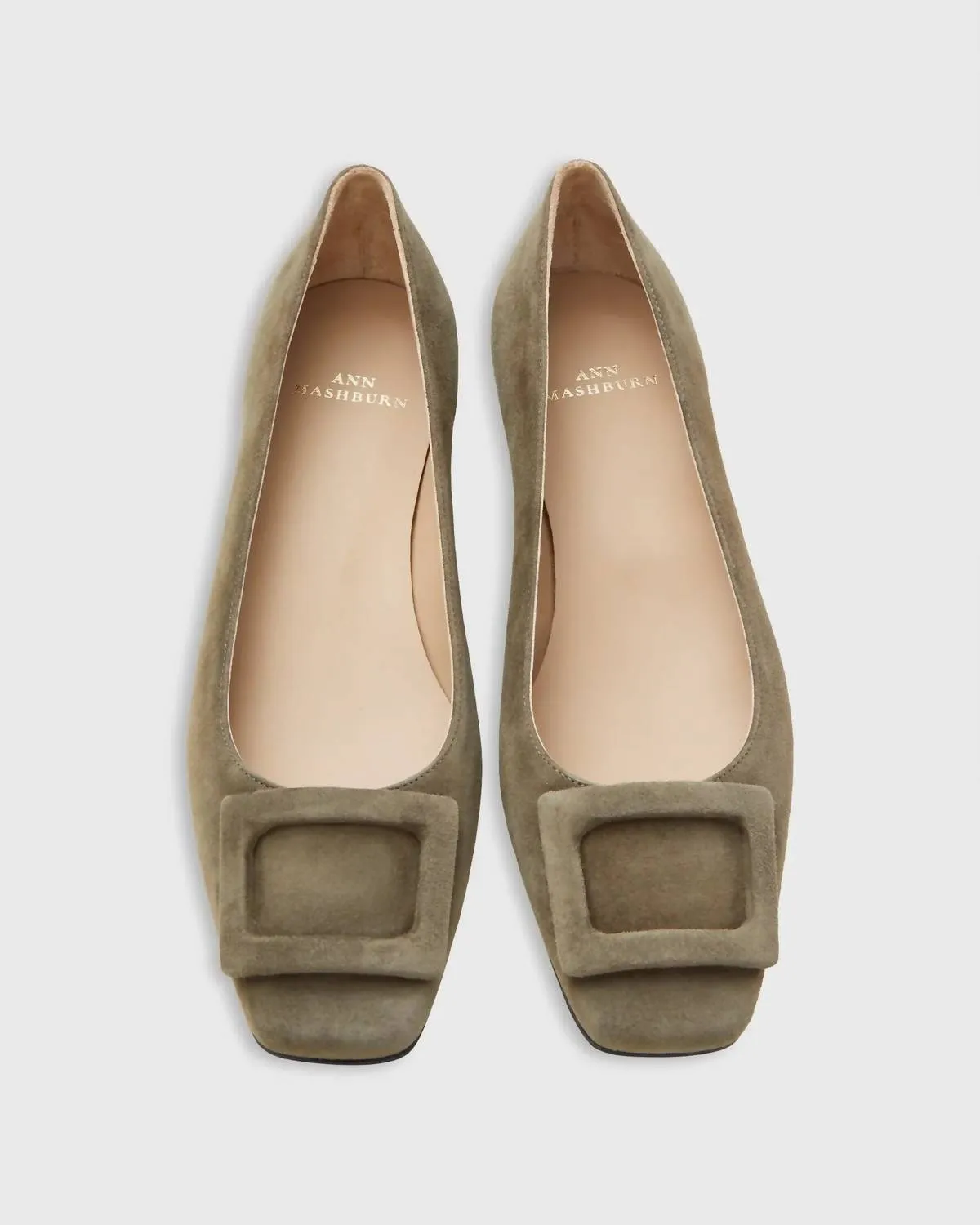 Women's Buckle Shoes In Military Suede