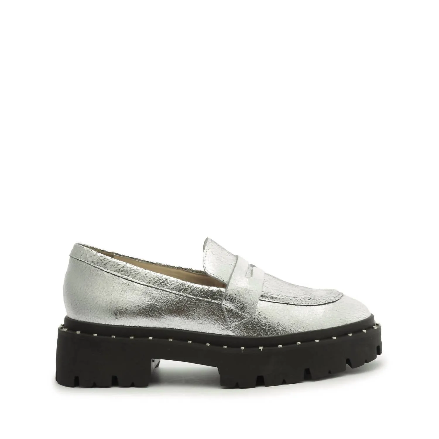 Women's Christie Studs Loafer In Silver Prata