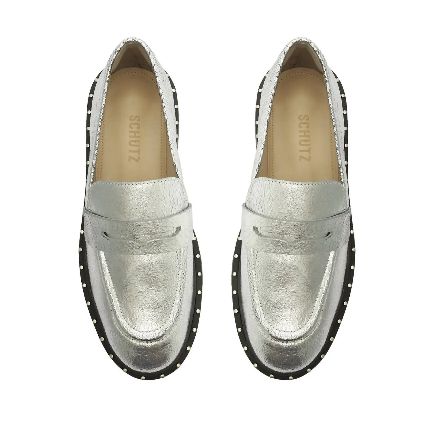Women's Christie Studs Loafer In Silver Prata