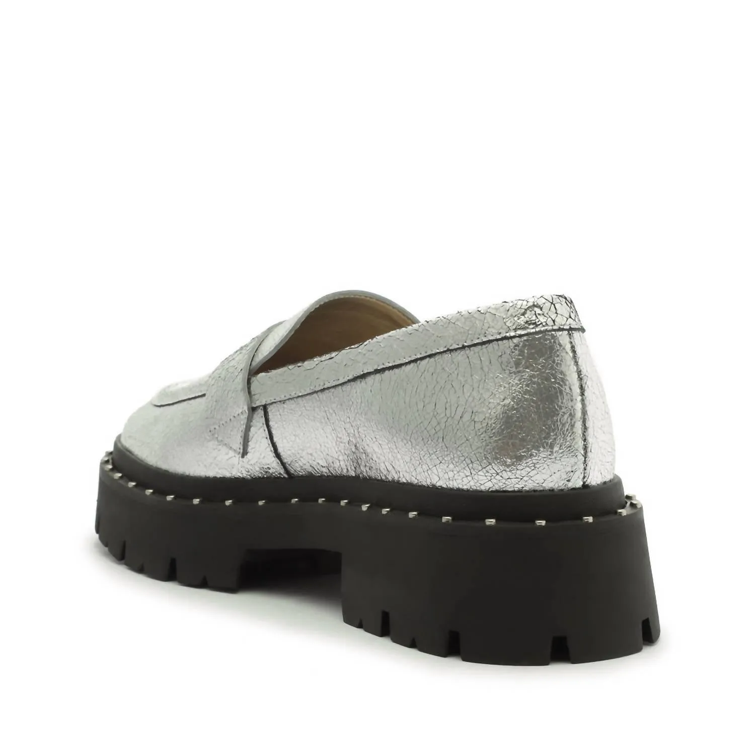 Women's Christie Studs Loafer In Silver Prata