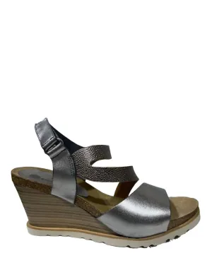 Women's Delaney Wedge Sandals In Pewter Leather