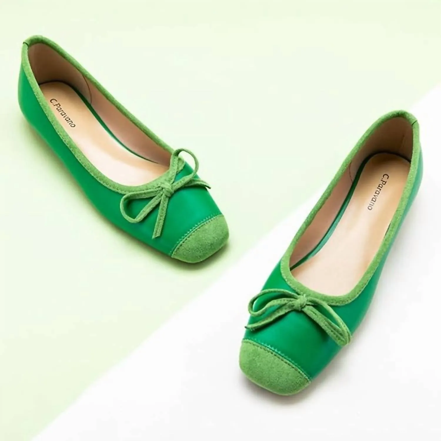 Women's Elena Cap-Toe Ballet Flats In Green