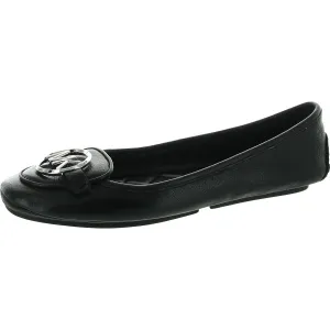 Womens Embellished Leather Ballet Flats