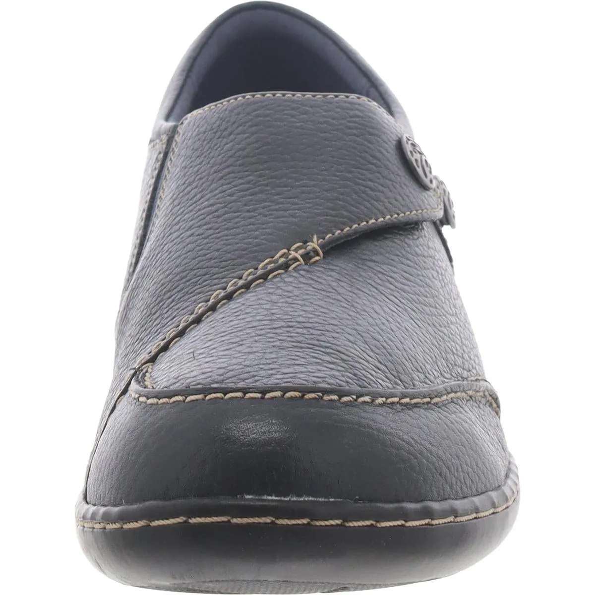 Womens Faux Leather Laceless Loafers