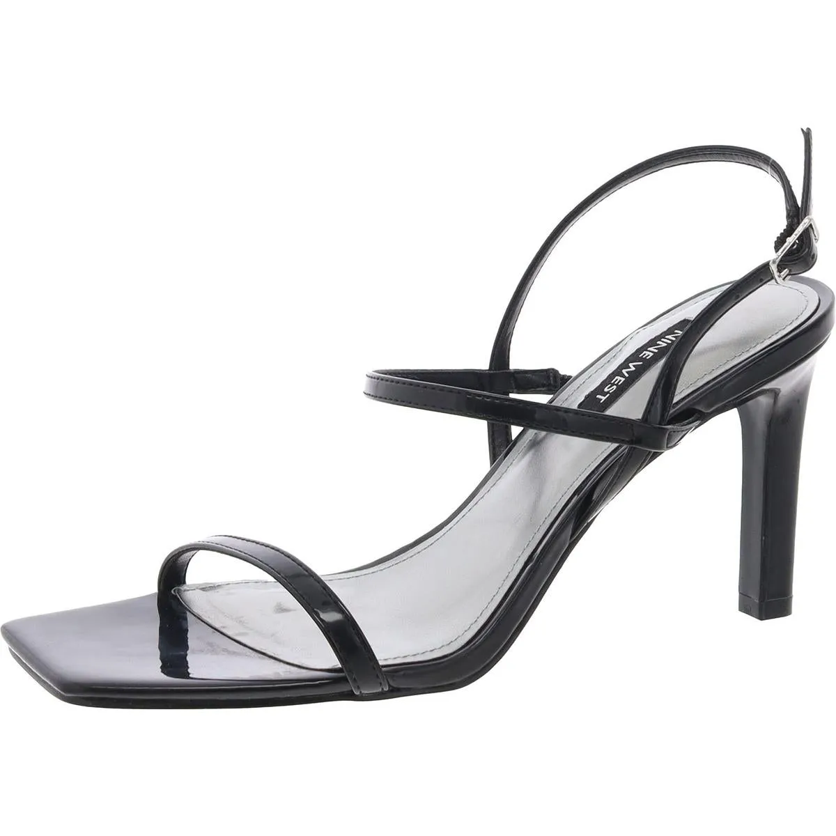 Womens Faux Leather Metallic Slingback Sandals