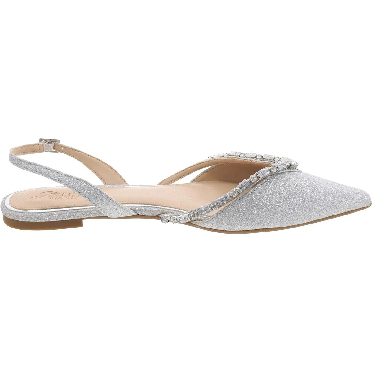 Womens Glitter Rhinestone Ballet Flats