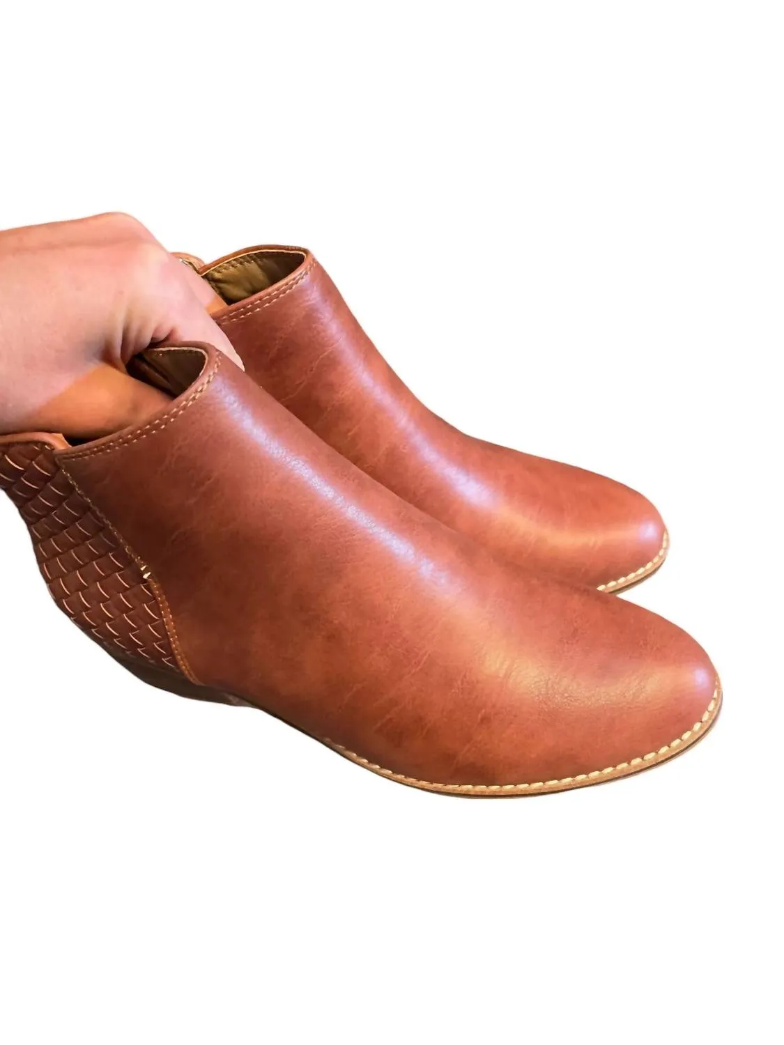 Women's Half And Half Ankle Boots In Bourbon