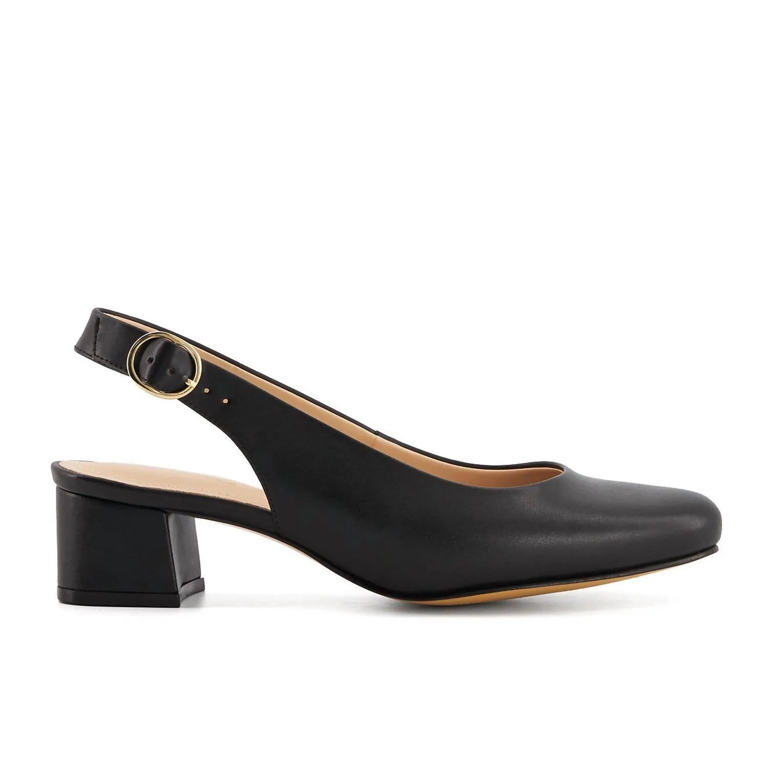 Women's Heeled Slingback Flats In Black