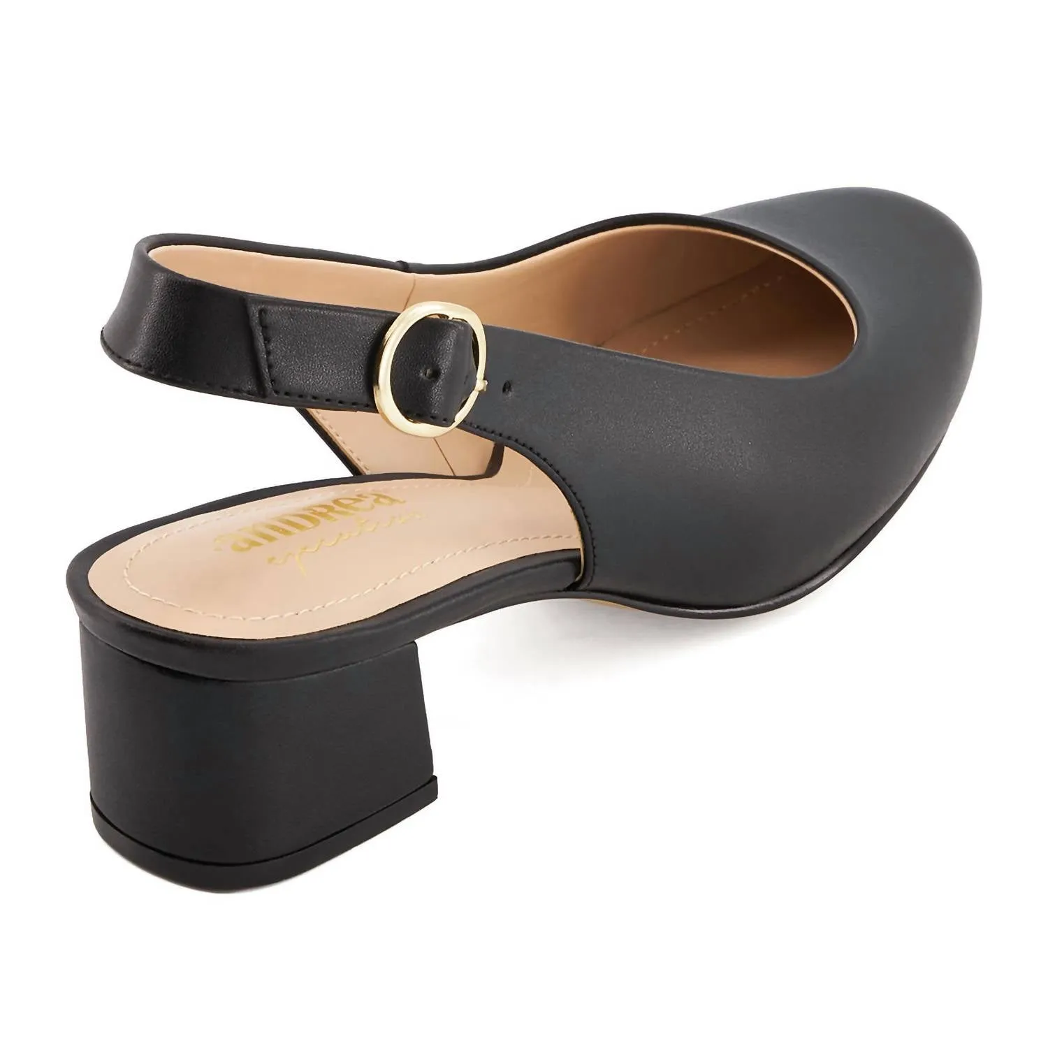Women's Heeled Slingback Flats In Black