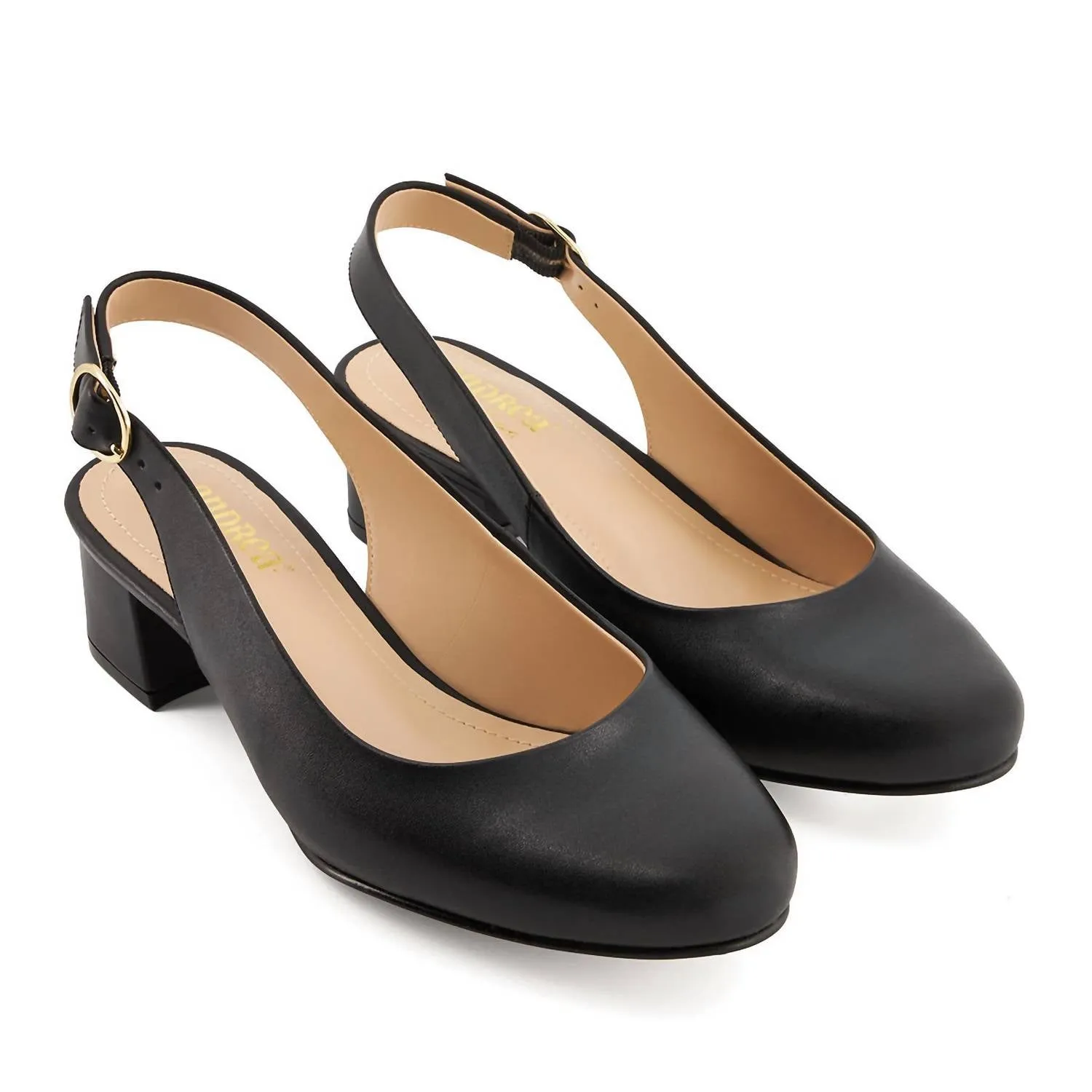Women's Heeled Slingback Flats In Black