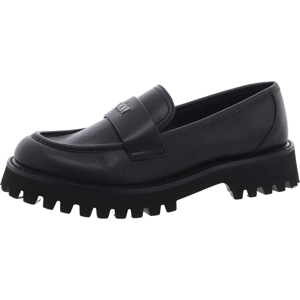 Womens Logo Leather Loafers