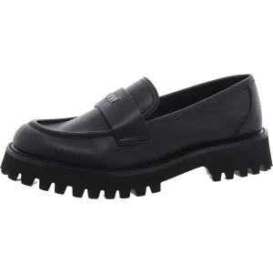 Womens Logo Leather Loafers