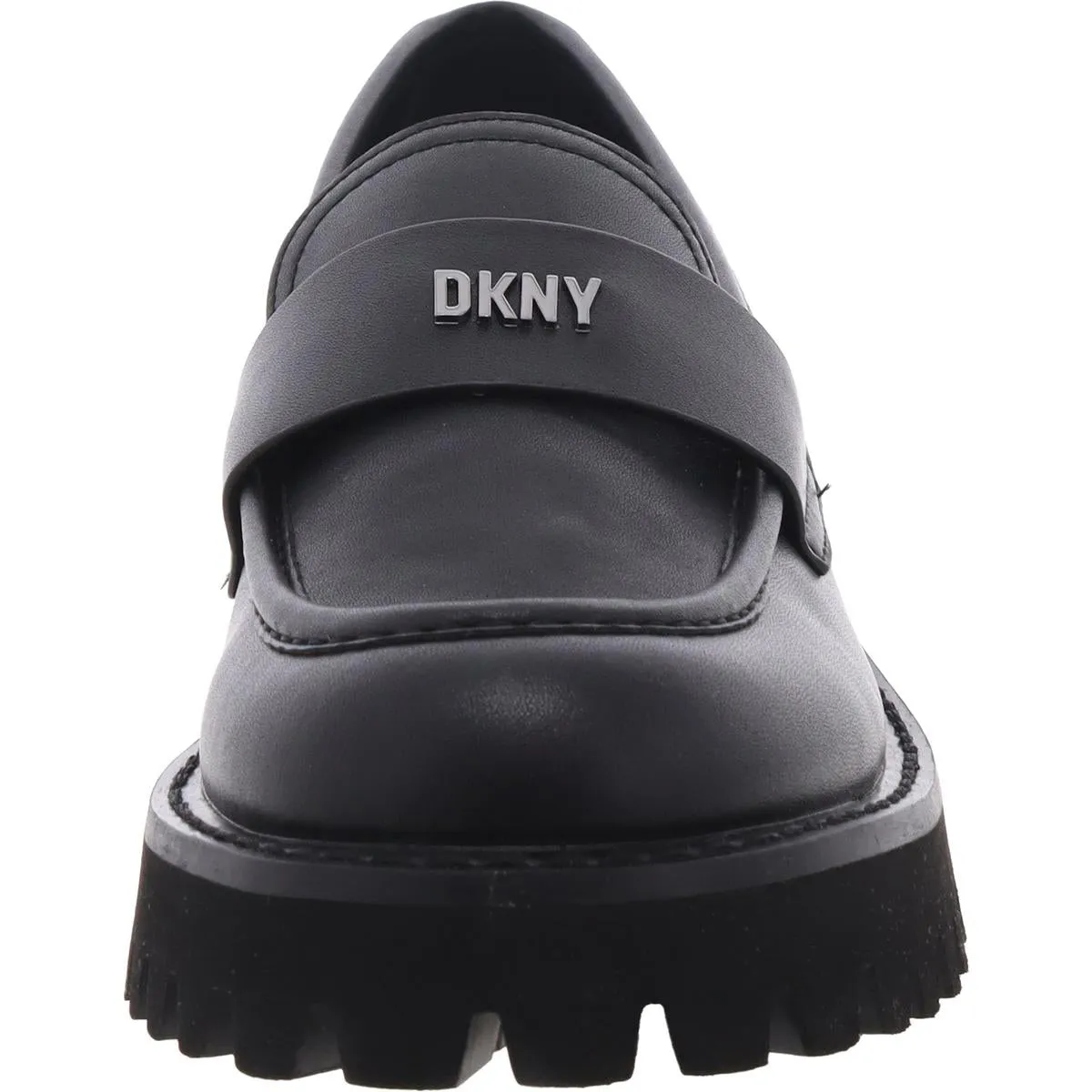 Womens Logo Leather Loafers
