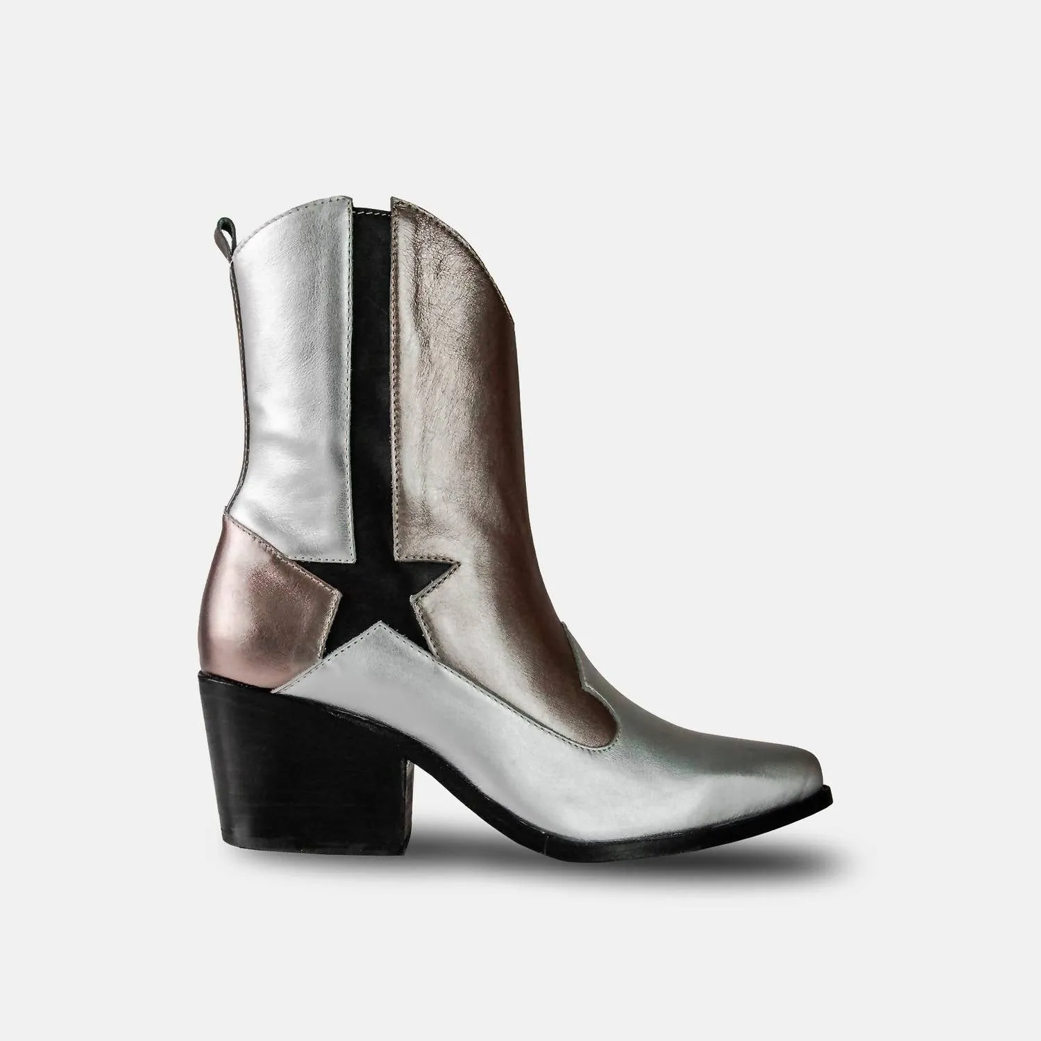 Women's Metallic Premium Leather Stella Boots In Silver