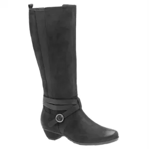 Women's Natasha Mid Calf Leather Boot In Black