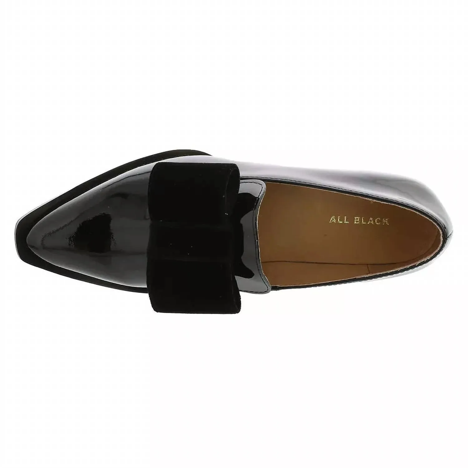 Women's Pat & Bow Slip On Shoes In Black Patent