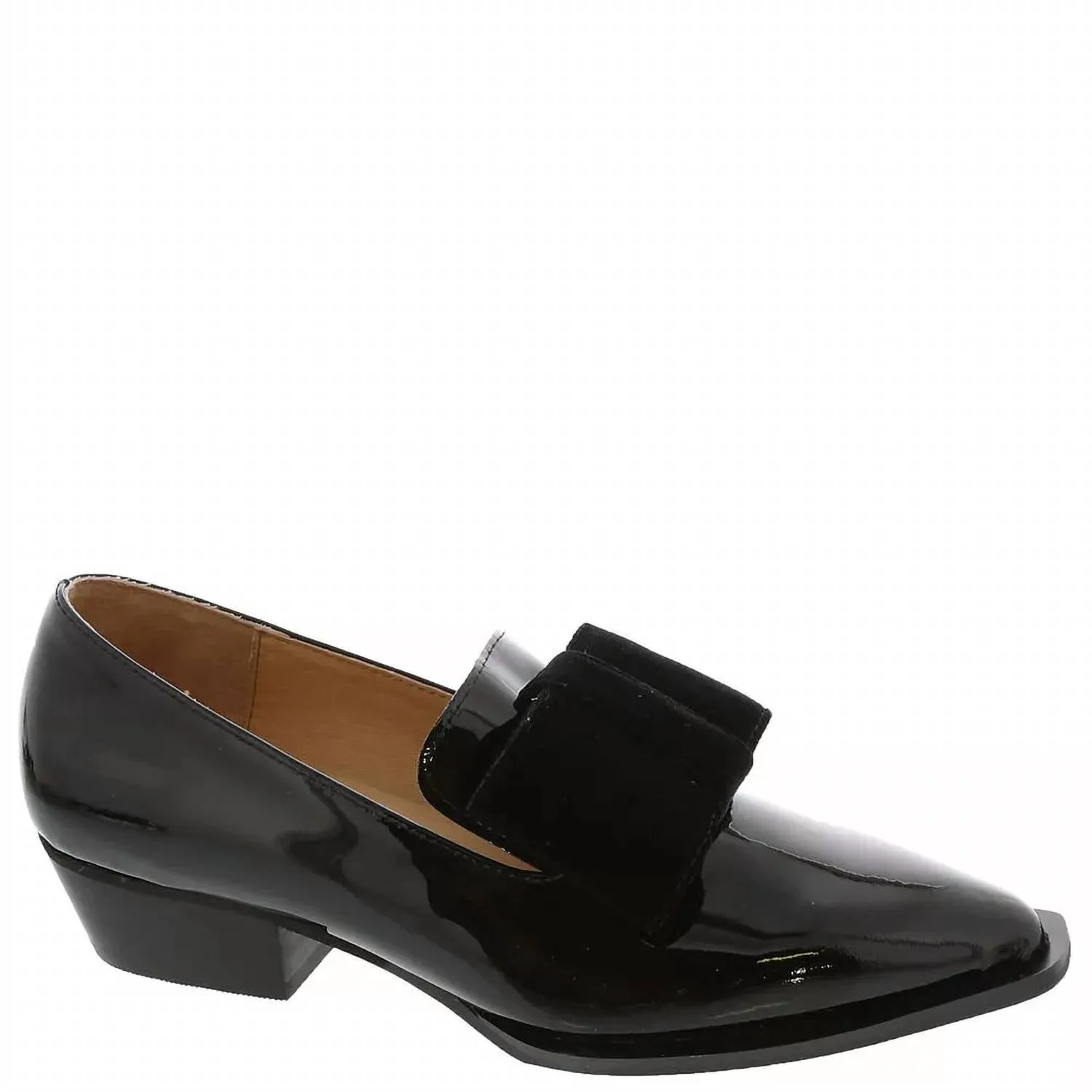 Women's Pat & Bow Slip On Shoes In Black Patent