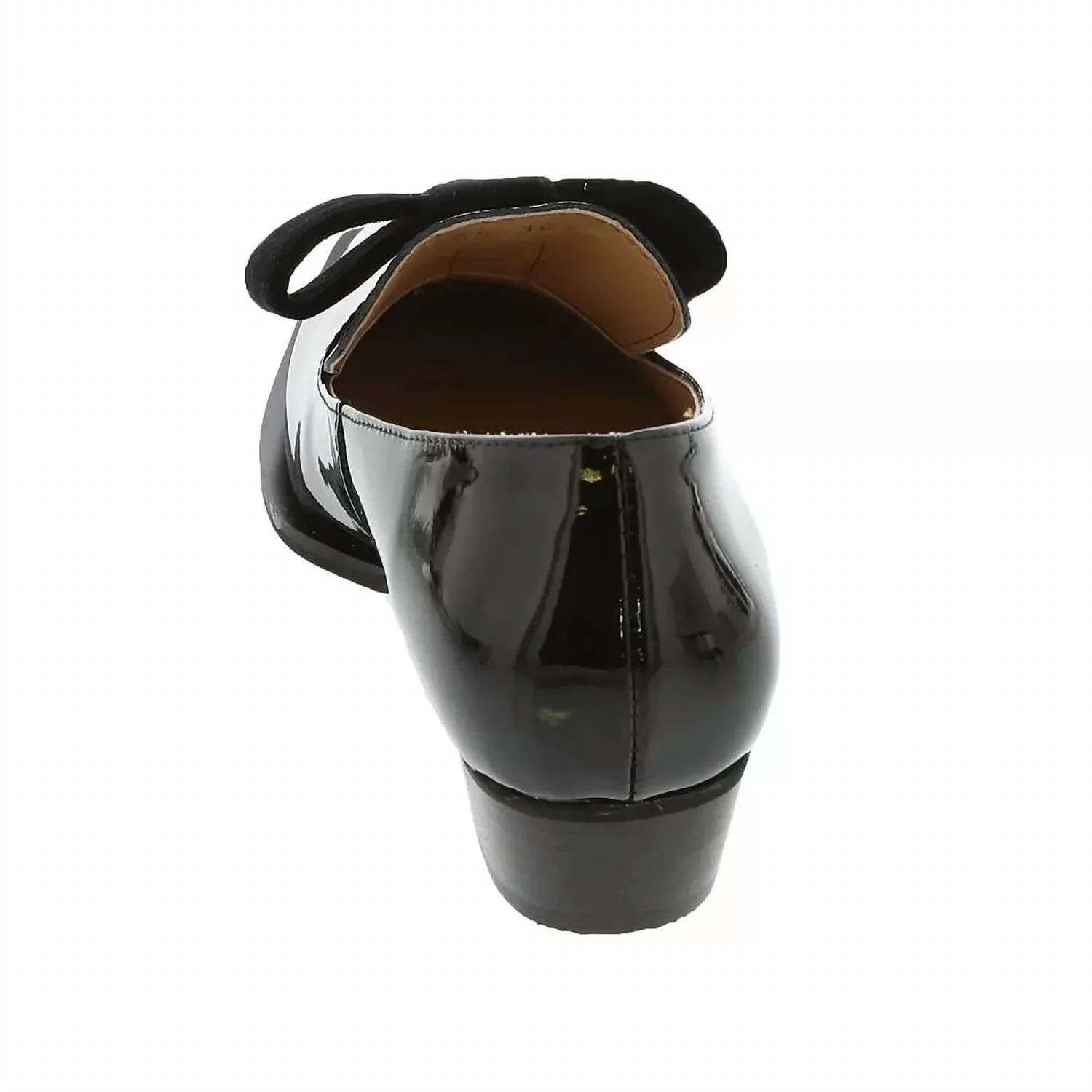 Women's Pat & Bow Slip On Shoes In Black Patent
