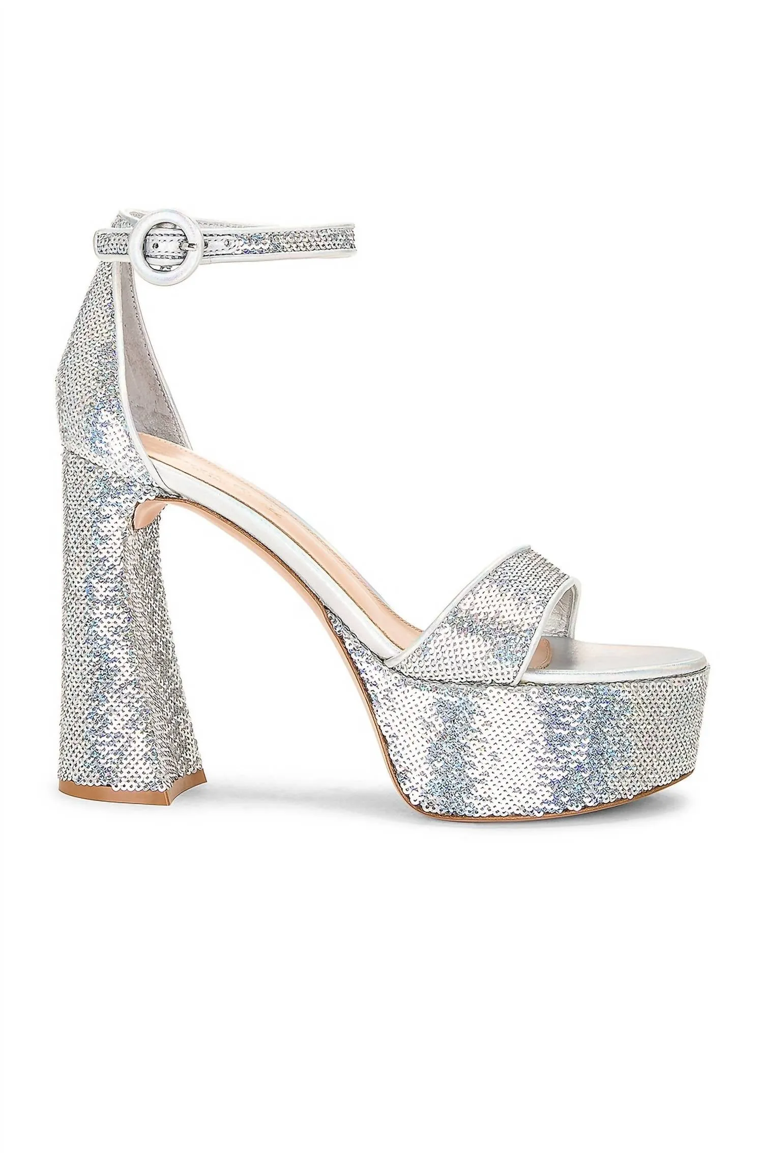 Women's Sequin Embellished Platform Sandal 70 In Hologram