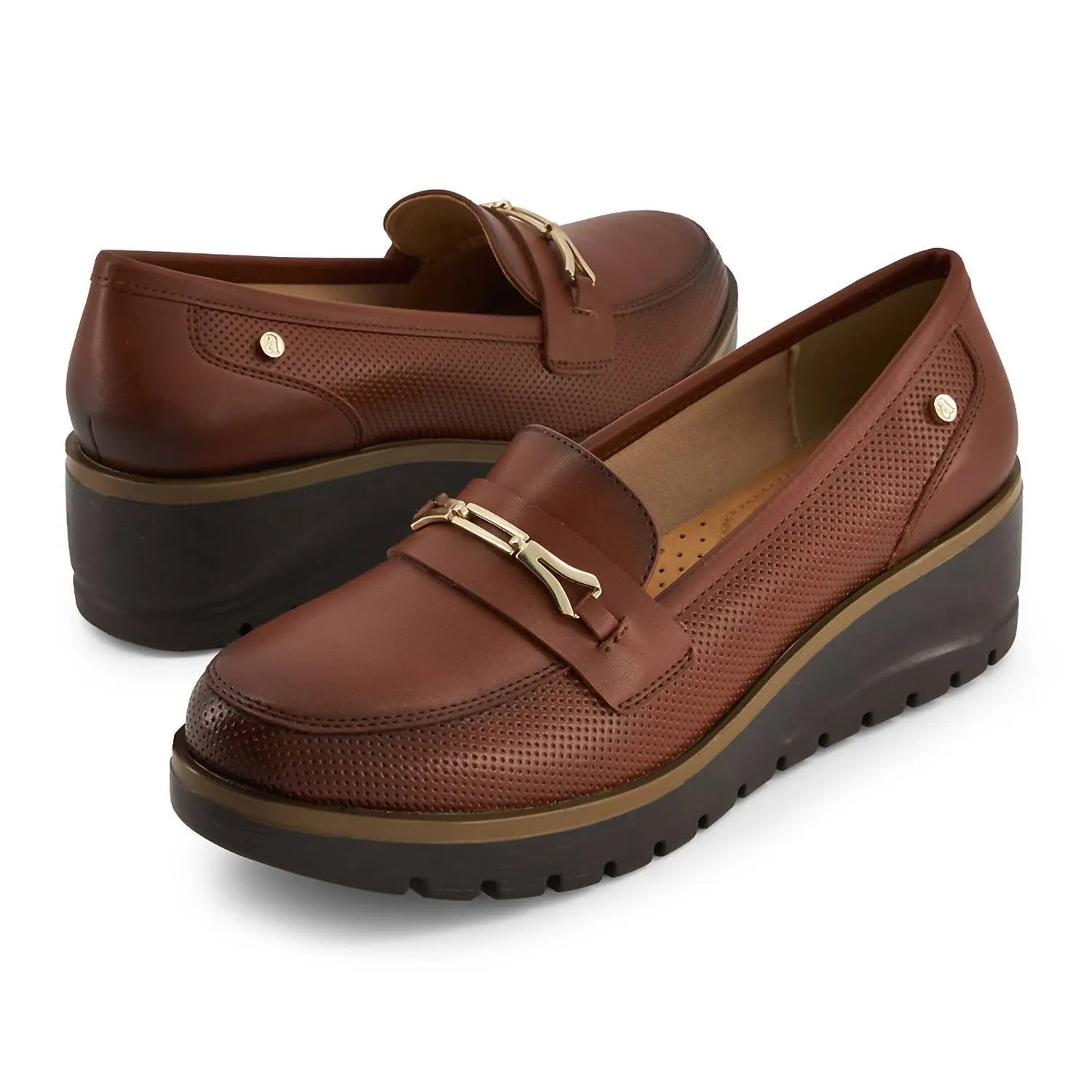 Women's Wedge Loafers In Brown