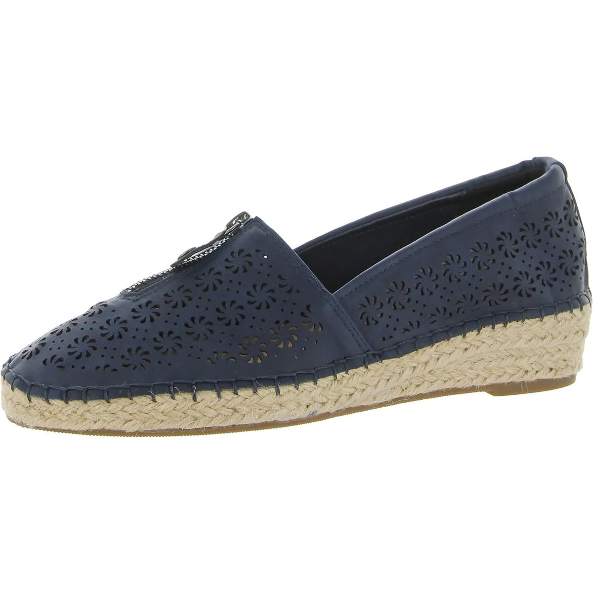 Zenon Womens Laser Cut Wedge Loafers
